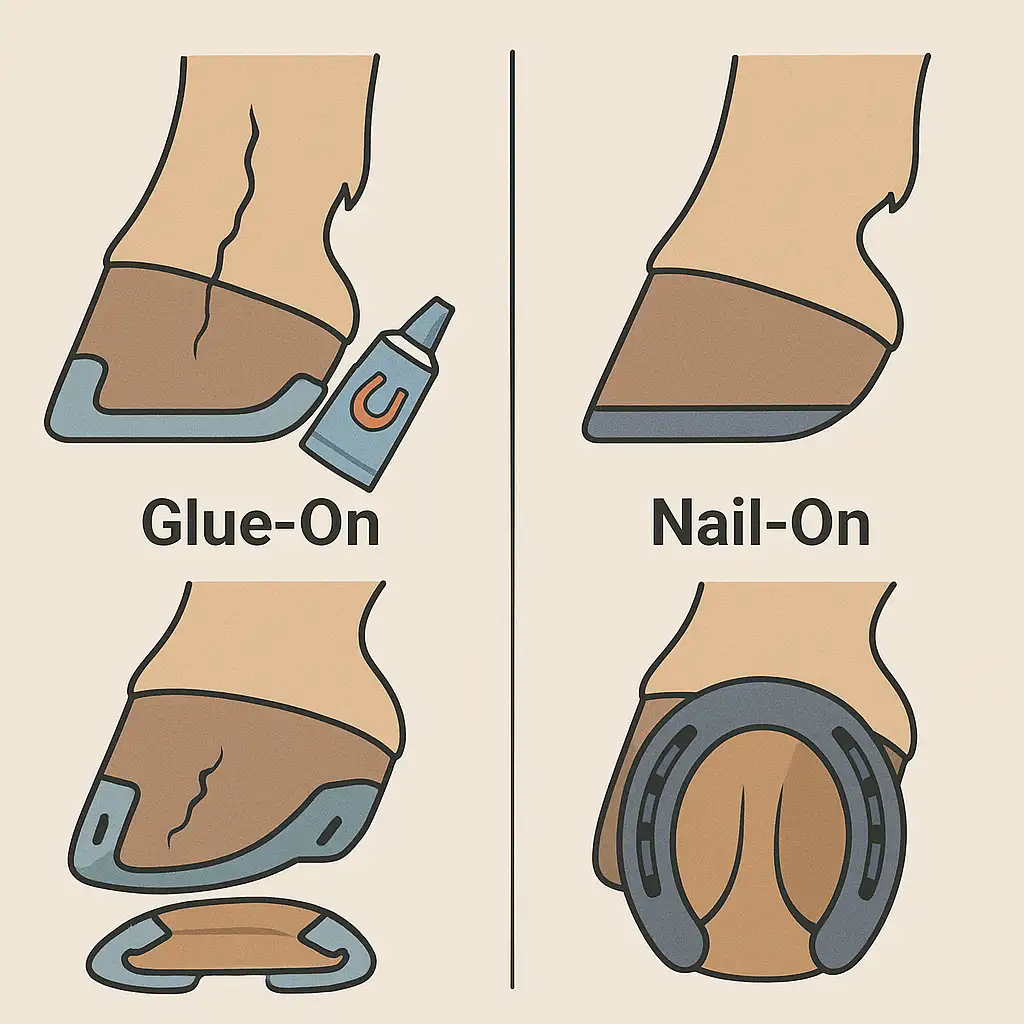 🧲 Glue-On vs Nail-On Horseshoes: Which Is Better for Thin or Damaged Hooves?